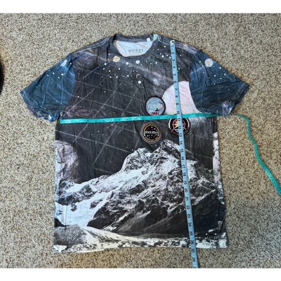GUESS Cosmic Space T-shirt, size Large; Outer Space, with sew on patches, RARE - Picture 4 of 8